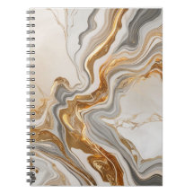 Carnet spiral avec touche de marbre doré