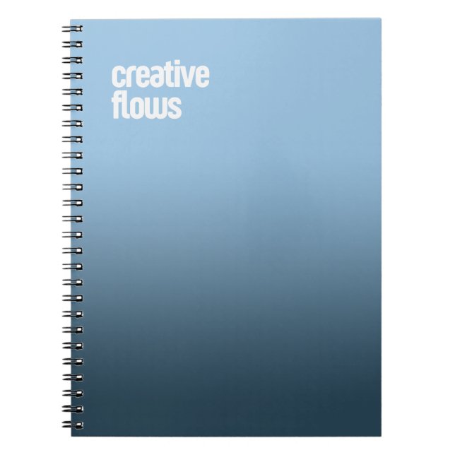 Carnet spiral bleu - Journal "Creative Flows" (Devant)