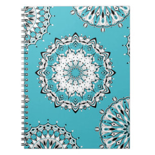 Carnet spiral bleu Mandalas 3