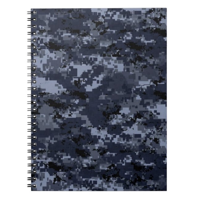 Carnet Spiral Camouflage Bleu Militaire Américain (Devant)