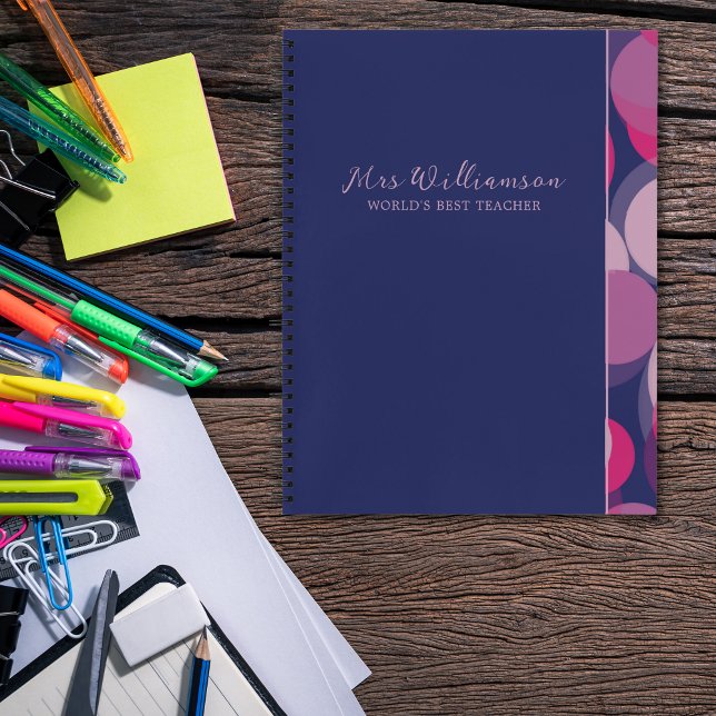 Carnet Spiral de l'enseignant Abstrait moderne bri (Bright Modern Abstract Pattern Teacher's Spiral Notebook. Say thank you with this personalised gift.)