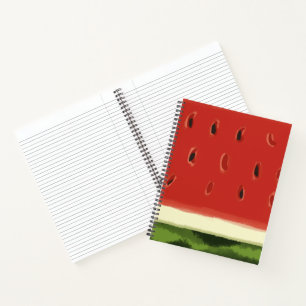 Carnet spiral de pastèque rouge vif