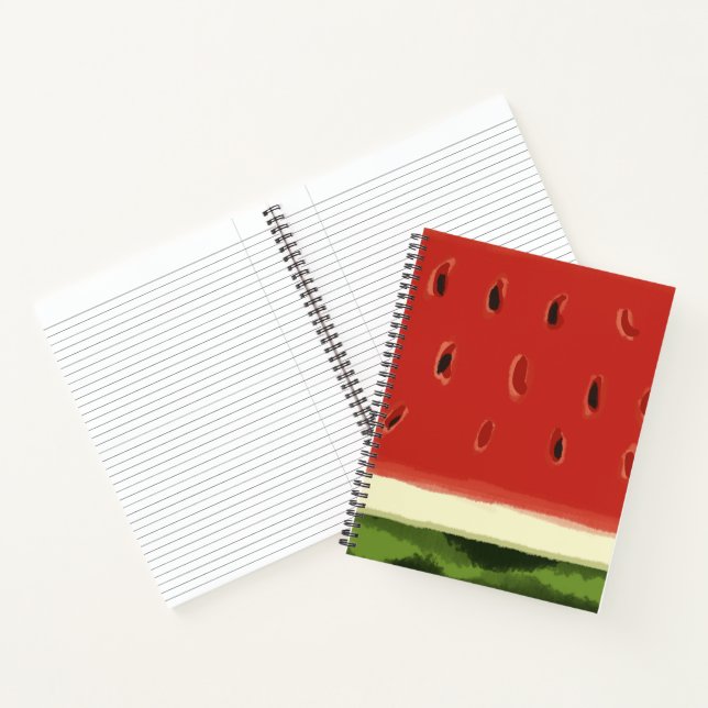 Carnet spiral de pastèque rouge vif (Intérieur)