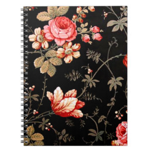 Carnet spiral de roses roses sauvages