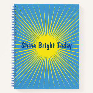 Carnet spiral d'éclatement de soleil jaune