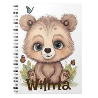 Carnet Spiral d'ours doux personnalisé