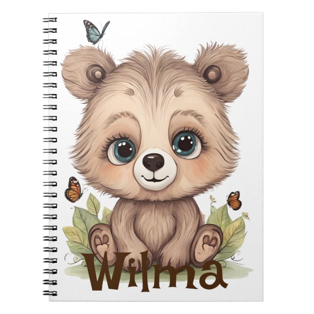Carnet Spiral d'ours doux personnalisé (Devant)