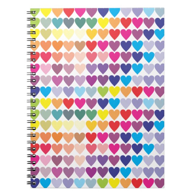Carnet spiral du coeur arc-en-ciel (Devant)