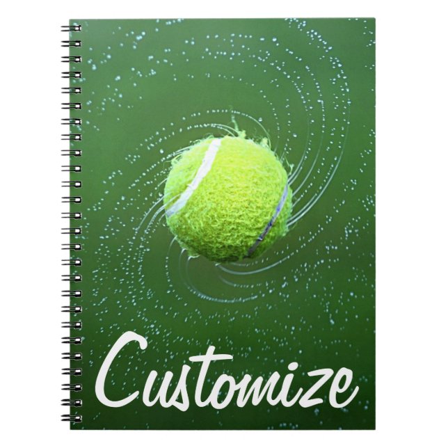 Carnet Spiral du joueur de tennis de texte personn (Devant)