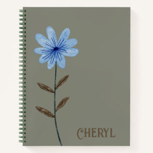 Carnet spiral du journal de design floral