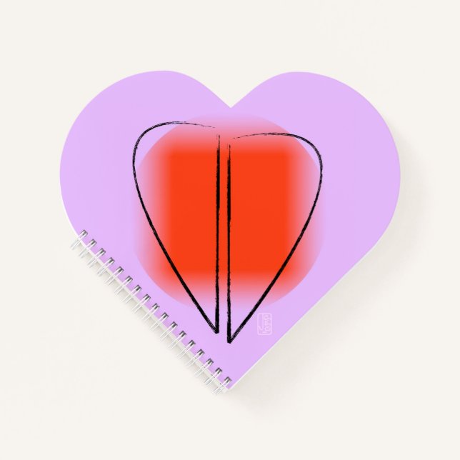 Carnet spiral en forme de coeur (Devant)