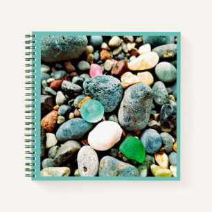 Carnet spiral en marbre de verre de mer