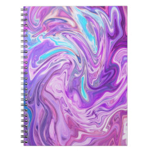 Carnet spiral en marbre violet multicolore
