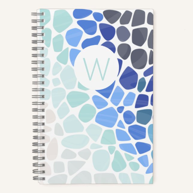 Carnet spiral en verre de mer coloré (Recto)