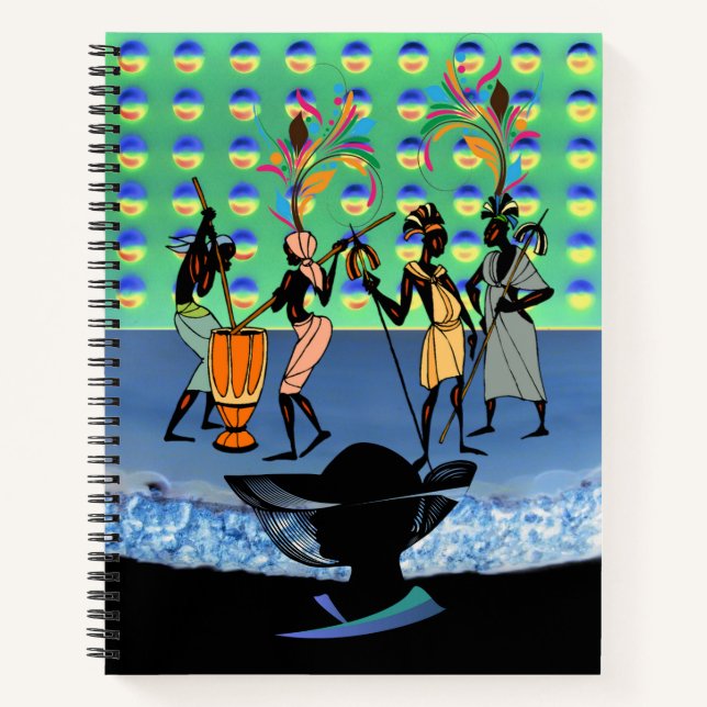 Carnet Spiral Femmes Africaines Vert (Devant)