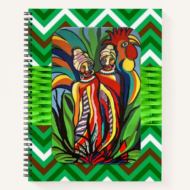 Carnet spiral femmes perroquets africaines (Devant)