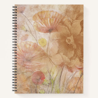 Carnet spiral floral - Ligne gouvernée