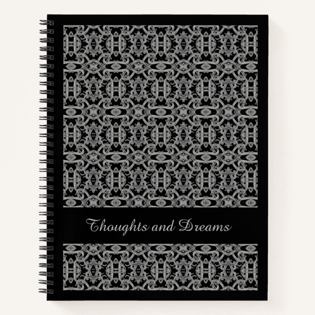 CARNET spiral GOTHIQUE 8,5 x 11 / Noir (Devant)