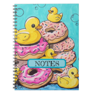 Carnet spiral illustré par des canards en caoutcho