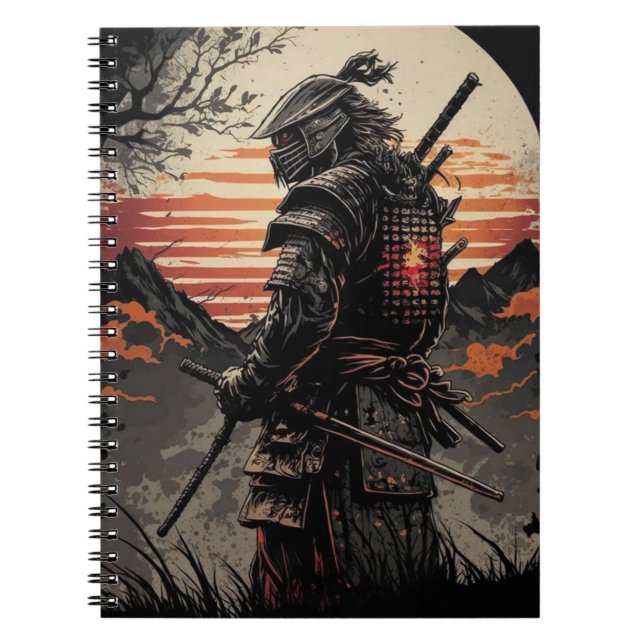 Carnet spiral imprimé Samurai (Devant)