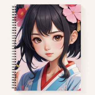Carnet Spiral Japonais Anime Girl