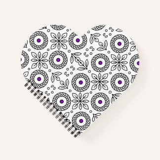 Carnet spiral mandala et feuille motif tressé