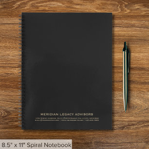 Carnet spiral noir et or classique