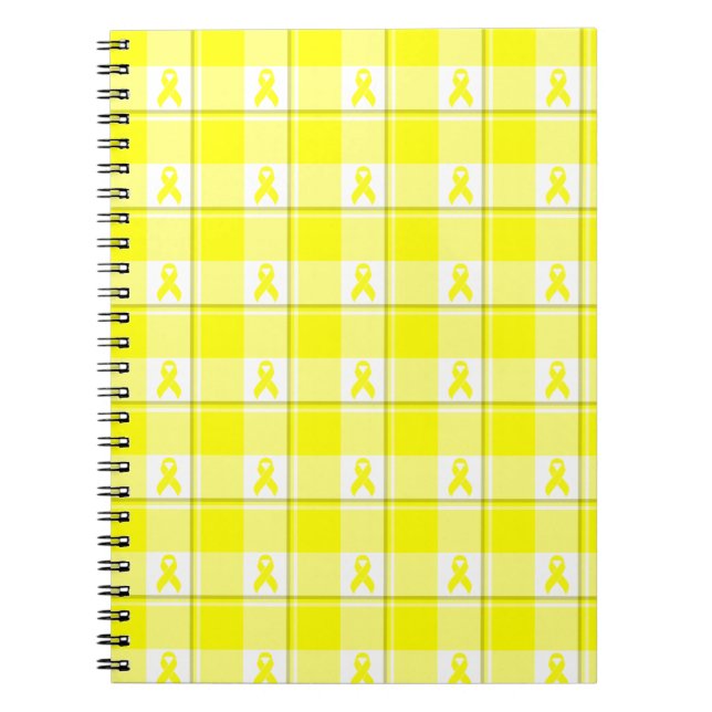 Carnet Spiral Notebook Bladder Cancer Plaid, Yellow (Devant)