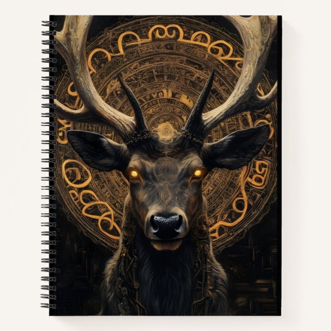 Carnet Spiral Notebook – Mystic Deer Guardian | Fantasy A (Devant)