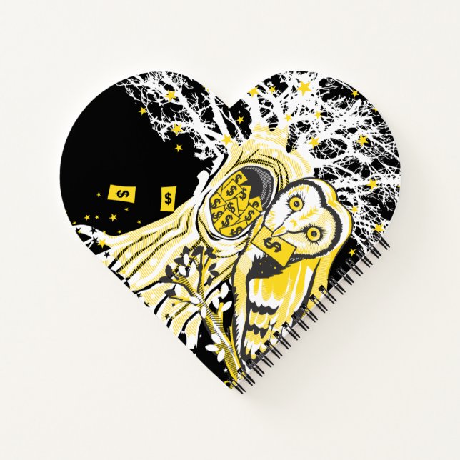 Carnet Spiral Notebook – Urban Tree Owl & Wealth Surreal  (Dos)