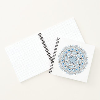 Carnet Spiral Notebook w/ Blue Mandala Design