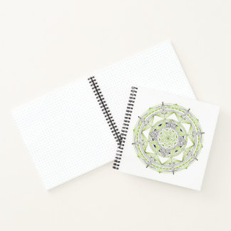 Carnet Spiral Notebook w/ Green Mandala Design