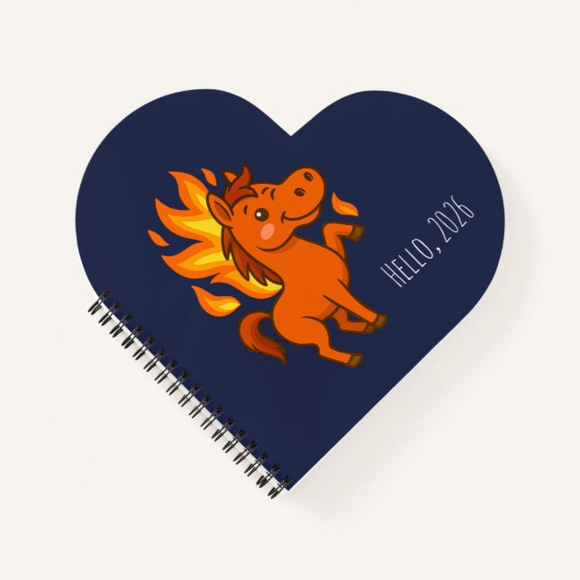 Carnet Spiral Notebooks with a red horse (Devant)