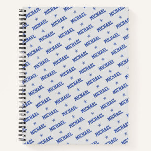 Carnet Spiral personnalisé avec nom et étoiles