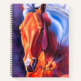 Carnet Spiral Personnalisé Moderne Cheval Art