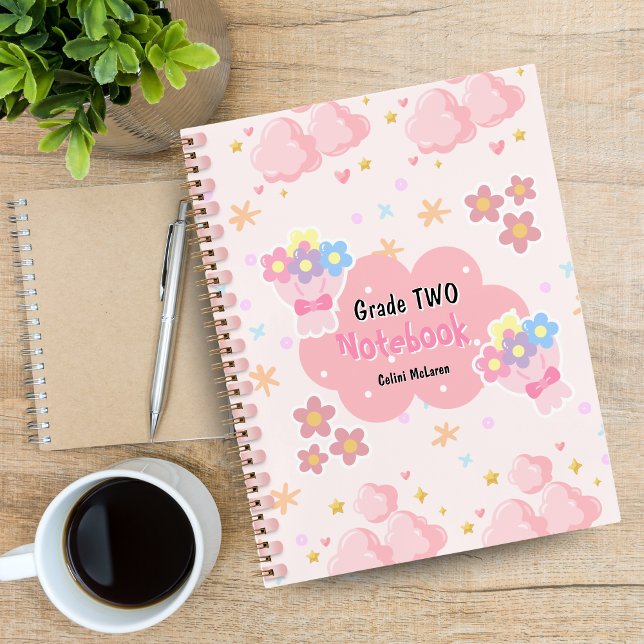 Carnet Spiral Personnalisé Rose Cute (Pink Cute Colorful Custom Spiral Notebook)
