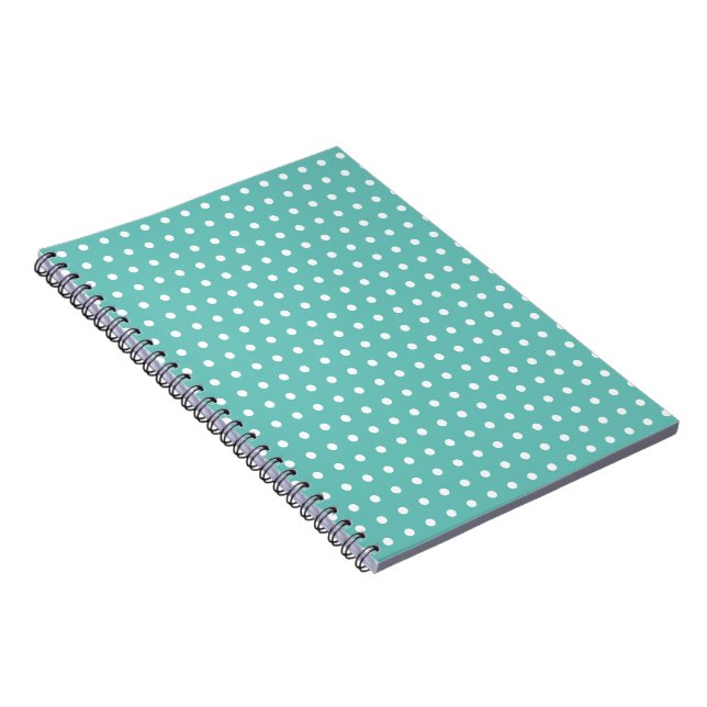 Carnet Spiral Polka Dot (Aqua & White) (Côté Droit)