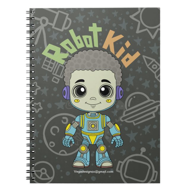 Carnet Spiral pour enfant robot (Devant)