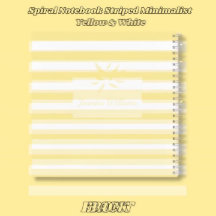 Carnet spiral rayé minimaliste Jaune et blanc