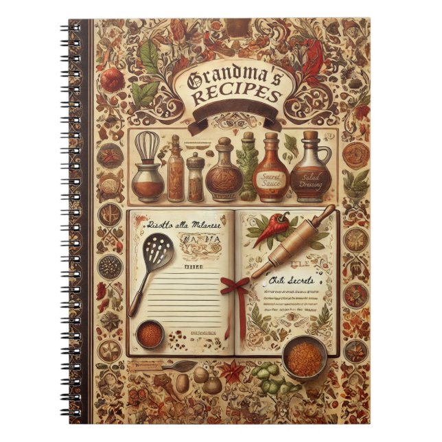 Carnet Spiral Recette personnalisée (Devant)