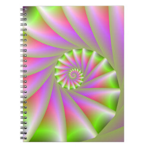 Carnet spiral rose et vert