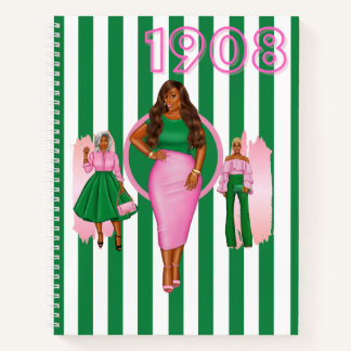 Carnet spiral rose et vert