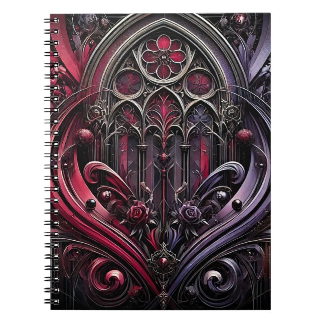 Carnet spiral Rose gothique (Devant)