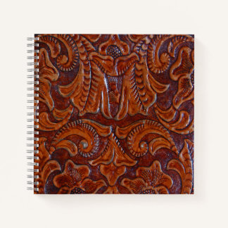 Carnet Spiral Rustique Cognac en cuir à outils IMP