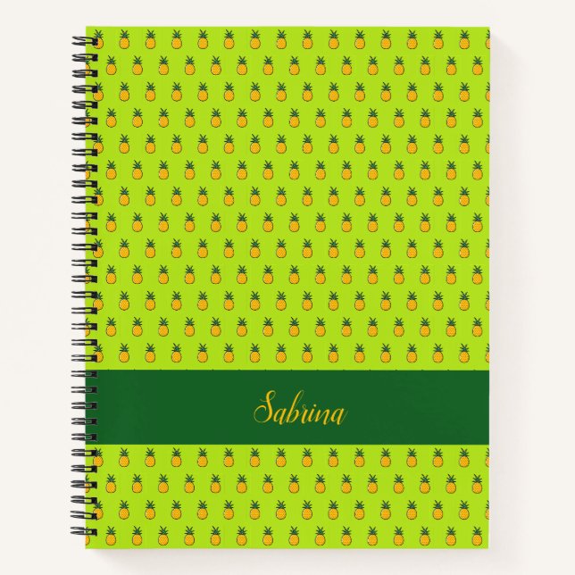 Carnet Spiral Tropical Personnalisé À L'Ananas (Devant)