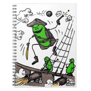 Carnet Spiral vert Weenii "Pirates"