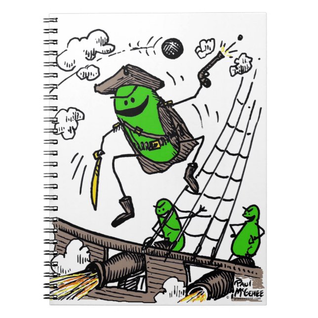 Carnet Spiral vert Weenii "Pirates" (Devant)