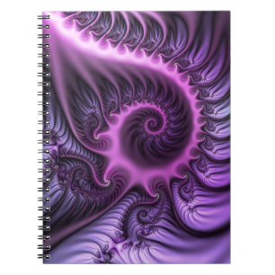 Carnet Spirale Abstraite d'art fractal rose violet