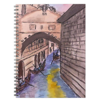 Carnet spirale - Aquarelle Couverture des canaux d