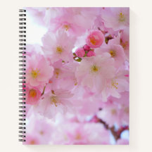 Carnet spirale cerise en fleur
